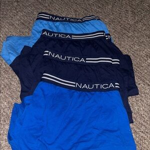 NWOT 4 pairs Nautica Assorted Blue Boxer Briefs size XL
